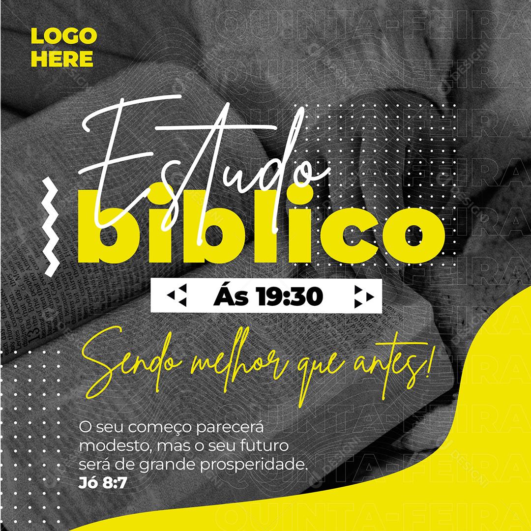 Social Media Estudo Biblico ás 19h30 Igreja PSD Editável
