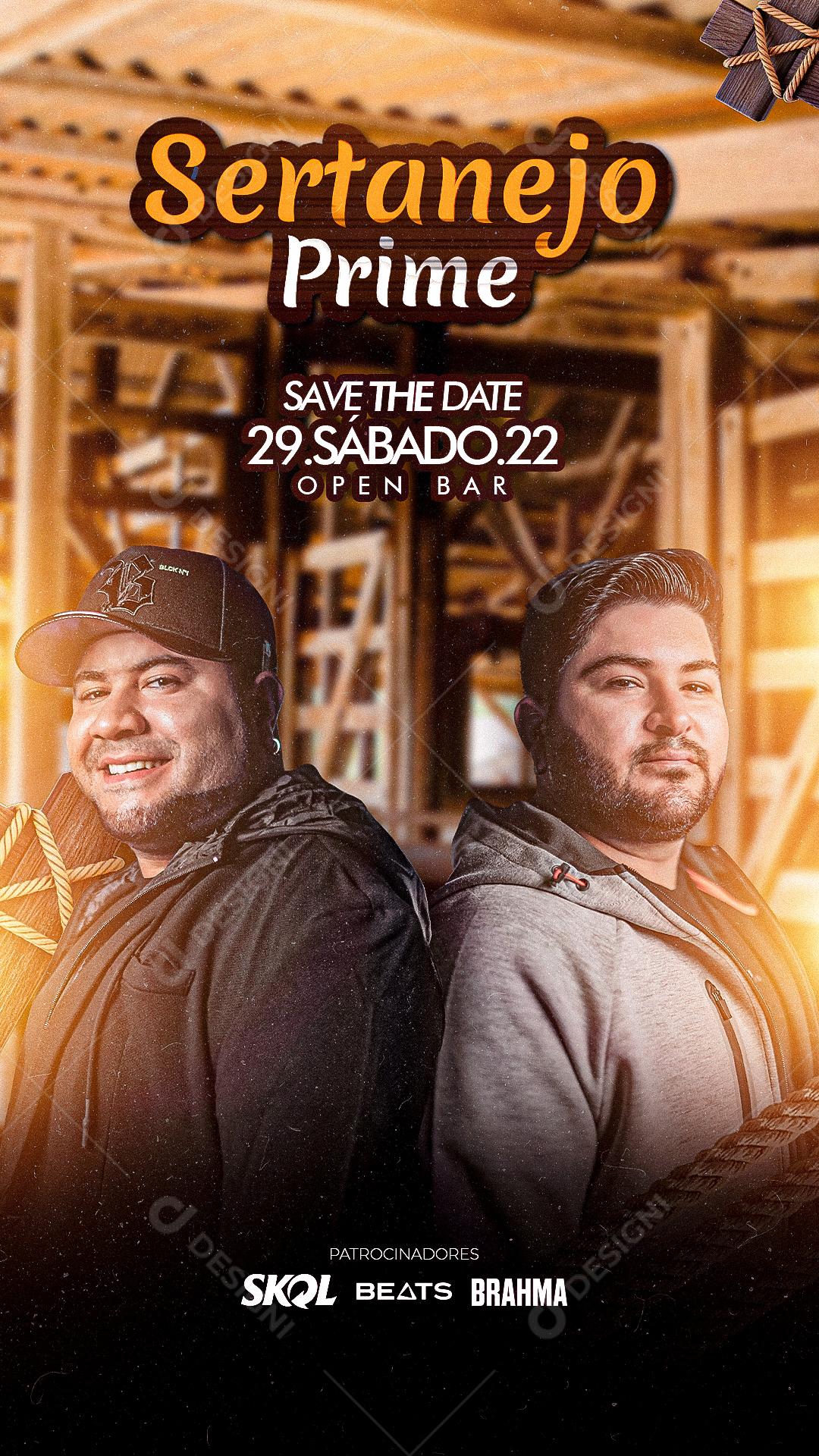 Flyer Story Sertanejo Prime Barões da Pisadinha Social Media PSD Editável