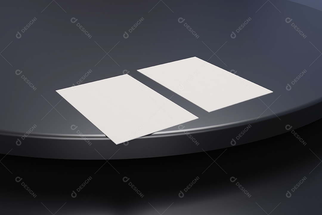 Modelo de maquete de papel de cartão preto e branco com capa de espaço em branco para inserir o logotipo da empresa.