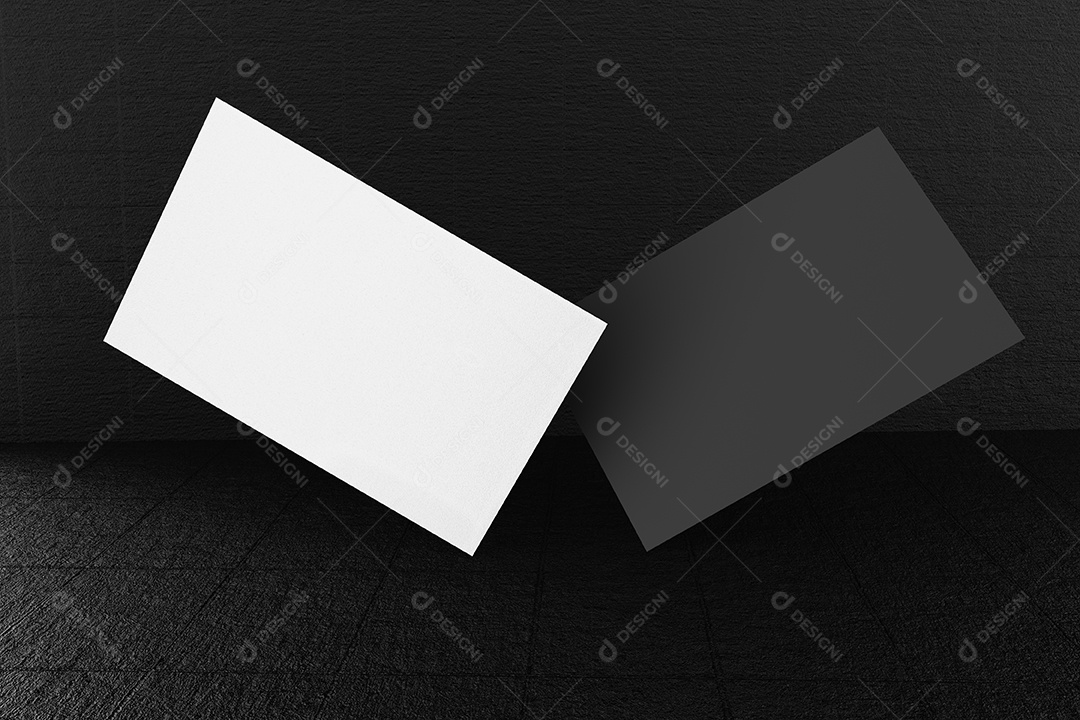 Modelo de maquete de papel de cartão preto e branco com capa de espaço em branco para inserir o logotipo da empresa.