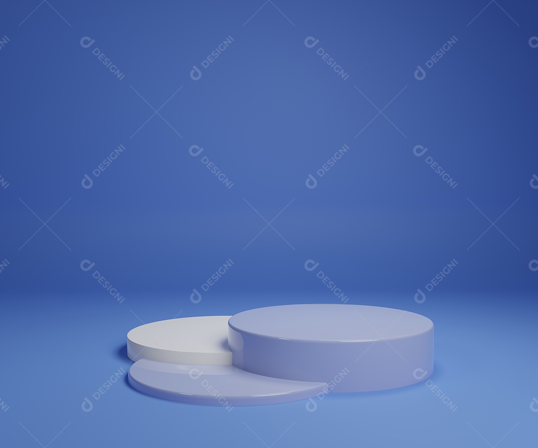 Suporte de produto pastel azul branco no fundo. Conceito de geometria mínima abstrata. Tema de plataforma de pódio de estúdio.