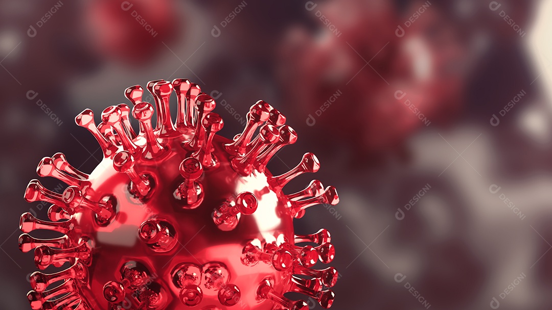 Close-up Coronavirus COVID-19 on human lung body background. Science microbiology concept.