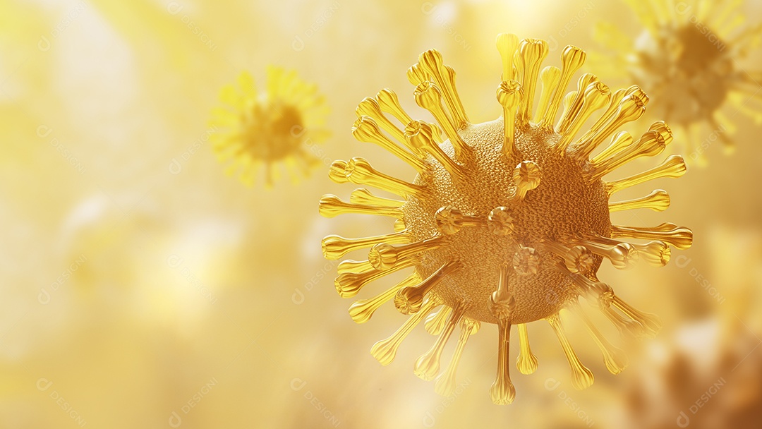 Super close-up Coronavírus COVID-19 no fundo do corpo do pulmão humano. Conceito de microbiologia da ciência.