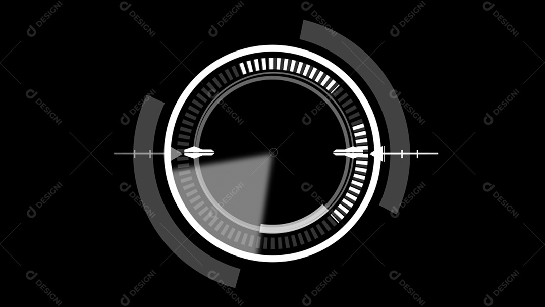 Interface de usuário HUD Circle em fundo preto. Pesquisa de alvo e tema de elemento holográfico de digitalização.