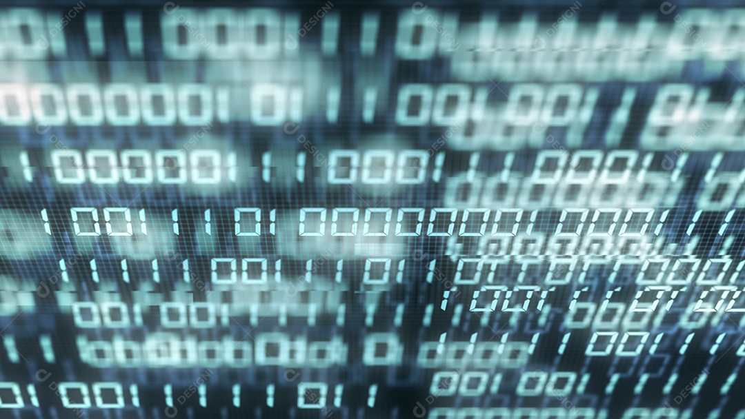 Número de código binário digital no fundo da tela do computador.