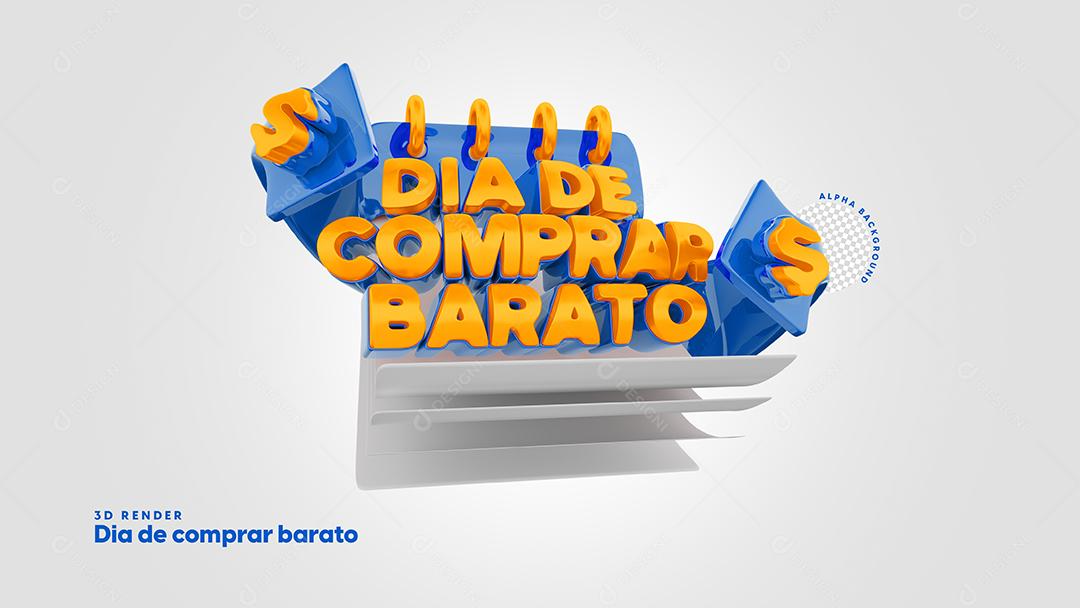Dia de comprar barato Selo 3D para composição PSD