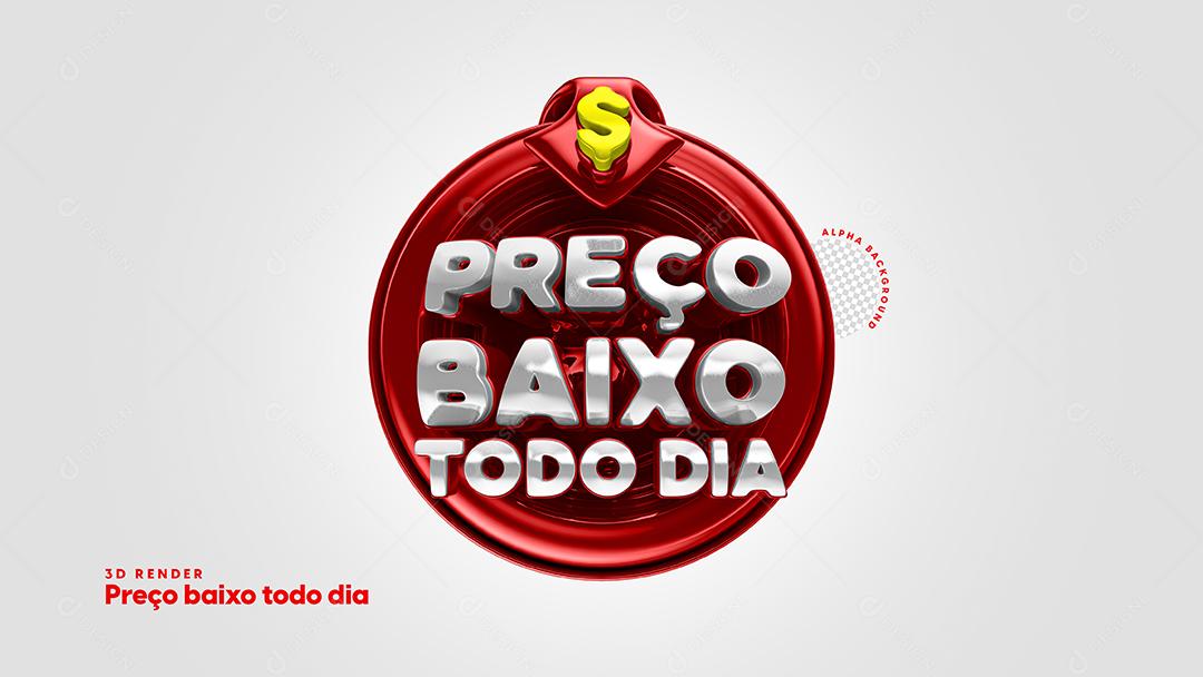 Preço Baixo Selo 3D Vermelho para Composição PSD