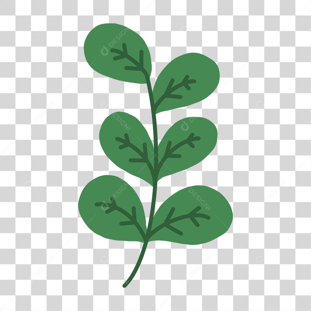 Ramo Galho com Folhas PNG Transparente