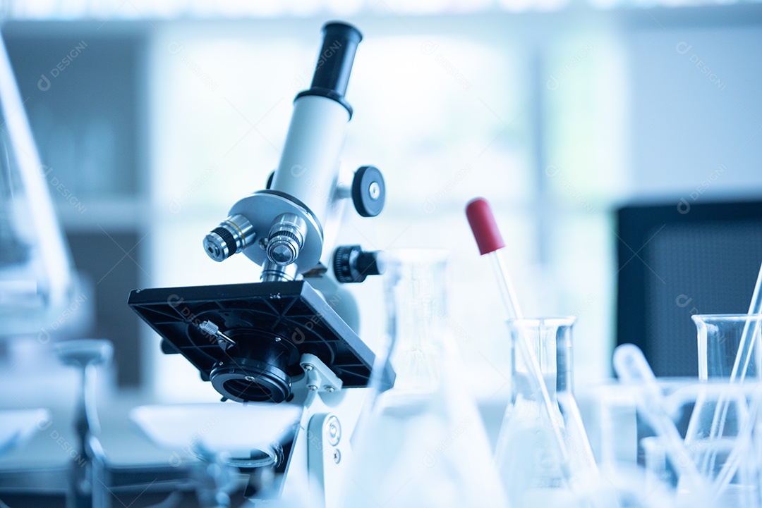 Medical laboratory microscope in chemical biology laboratory test.