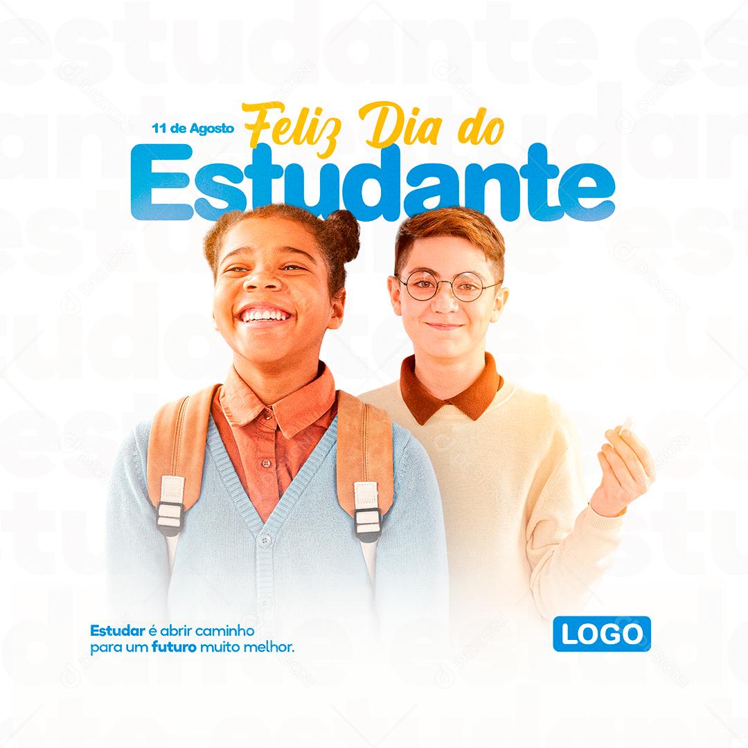 Estudar é abrir caminho para um futuro muito melhor Dia do Estudante Social Media PSD Editável