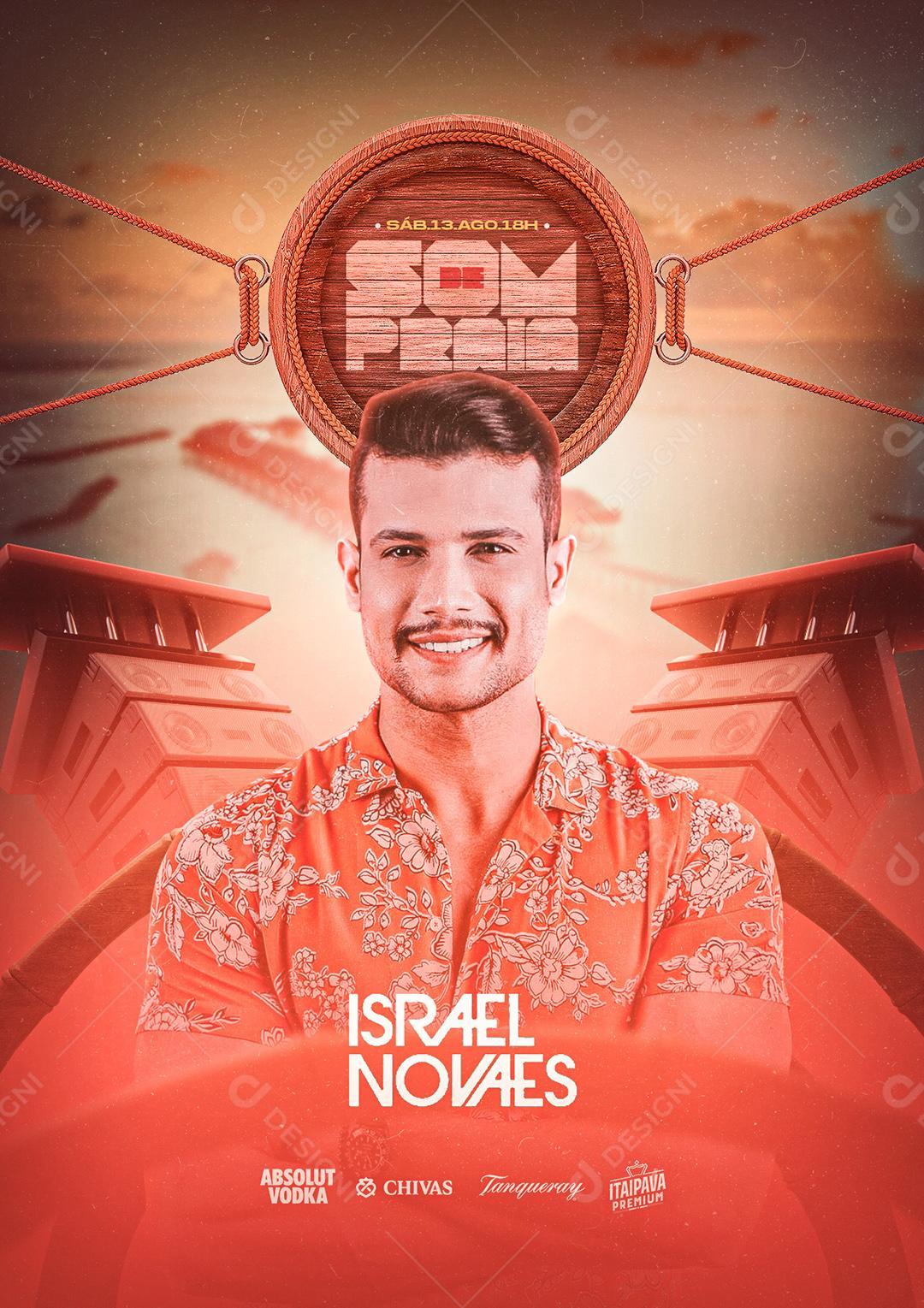 Som de Praia Israel Novaes Flyers Social Media PSD Editável