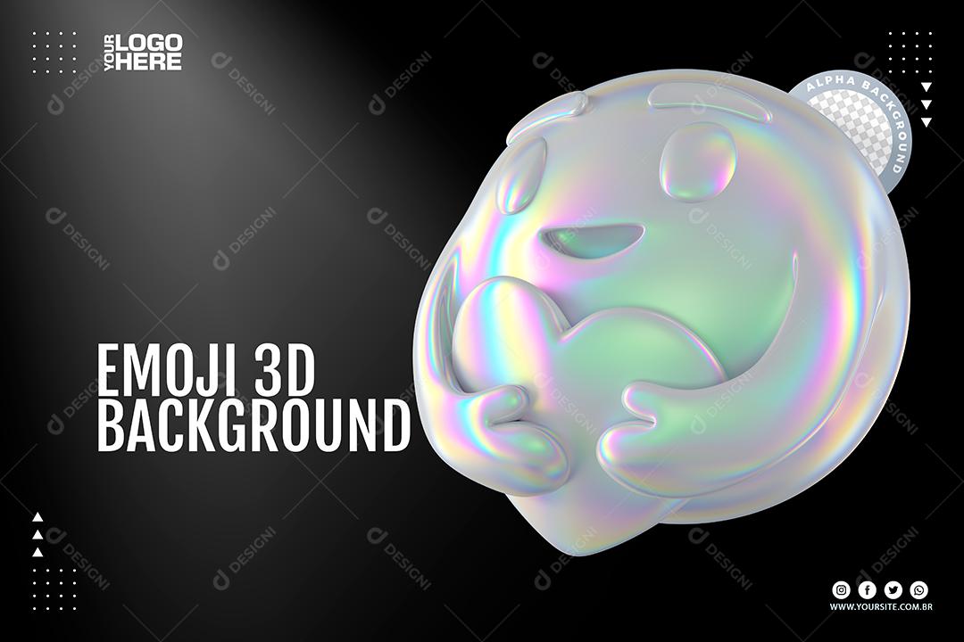 Emoji 3D elemento background PSD