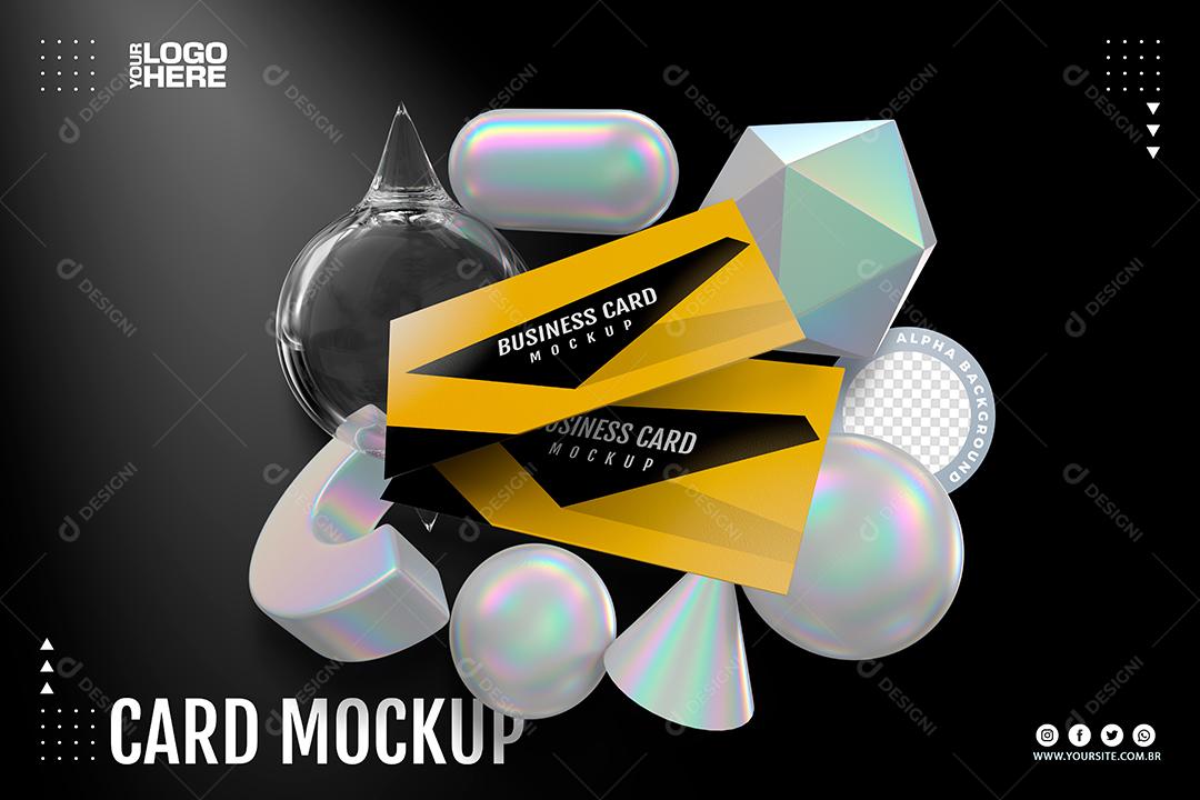 Mockup cartão formas geometricas PSD,