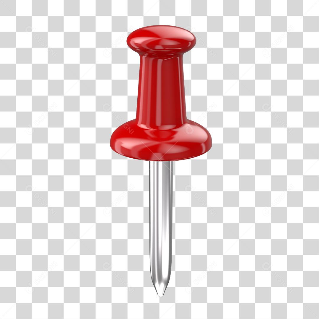 Alfinete vermelho elemento 3D PNG Transparente