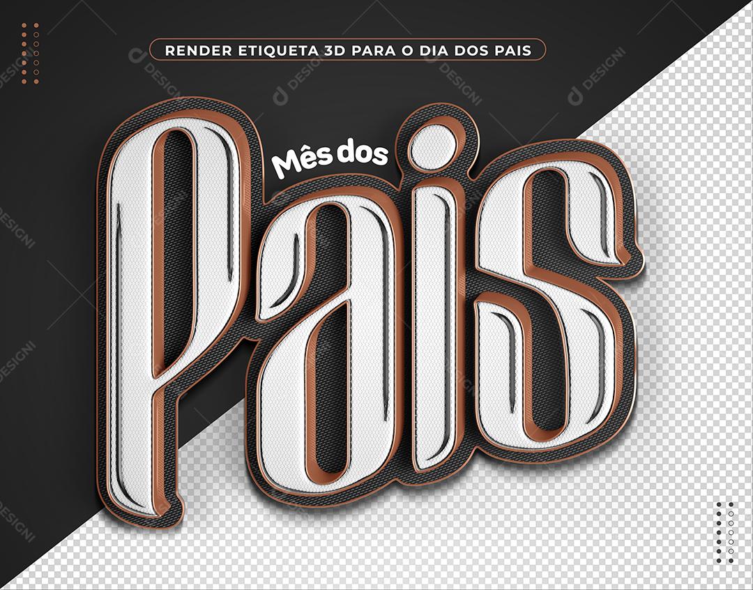 Mês dos Pais Texto 3D para Composição PSD