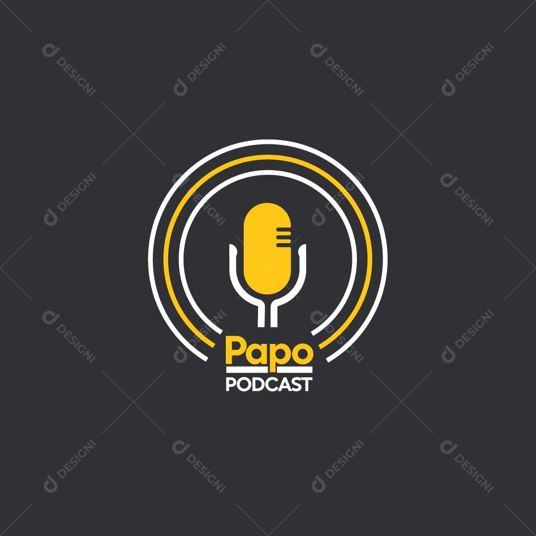Logo Podcast AI Editável