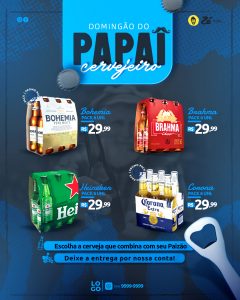 Domingão do Papai cervejeiro combina com seu Paizão Distribuidora Social Media PSD Editável