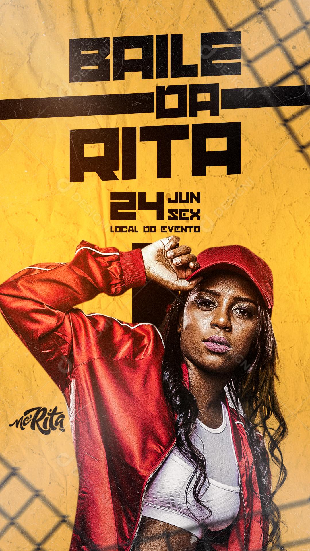 Flyer Story Baile da Rita Show de Funk PSD Editável