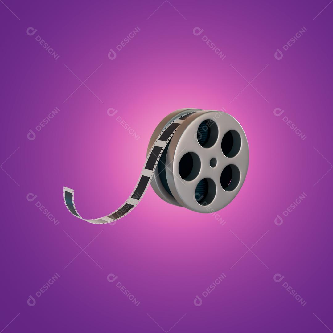 Rolo de filme Ilustração 3D de cinema PSD