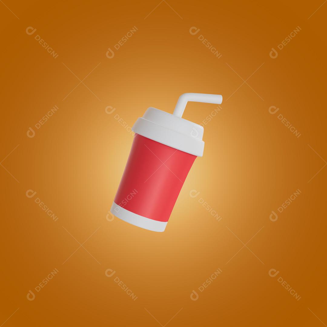 Copo de plástico de bebida gelada cinema Ilustração 3D