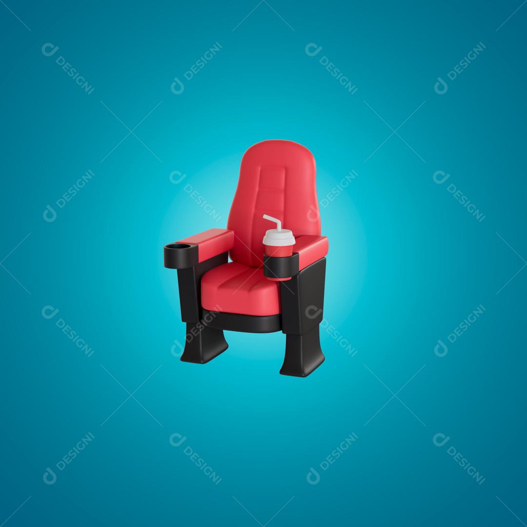 Cadeira de cinema Ilustração 3D PSD