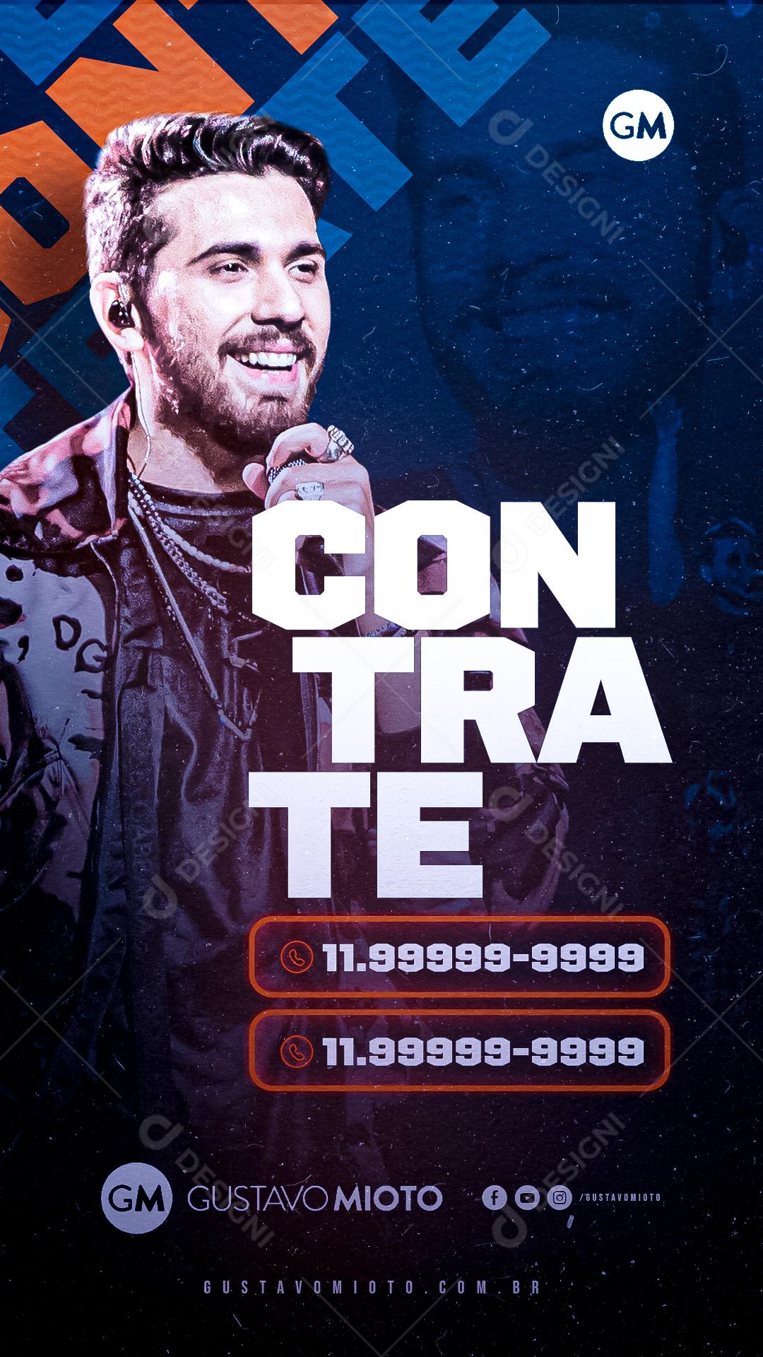 Story Contrate Gustavo Mito Flyer Social Media PSD Editável