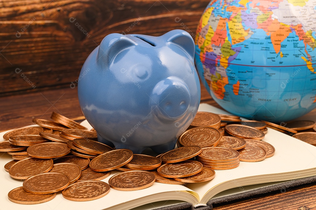 Cofrinho economizar dinheiro, renda, investir, estoque