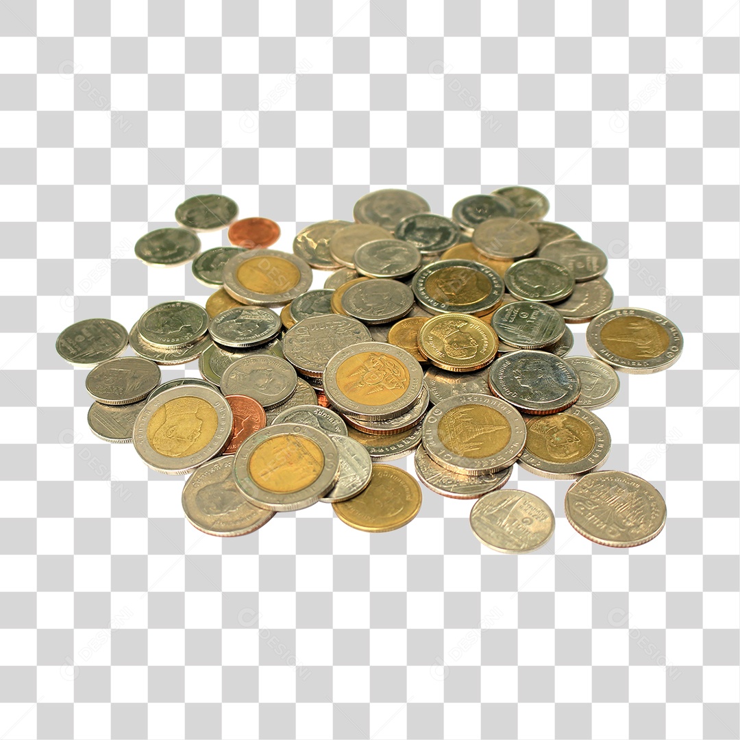 Monte de Moedas PNG Transparente