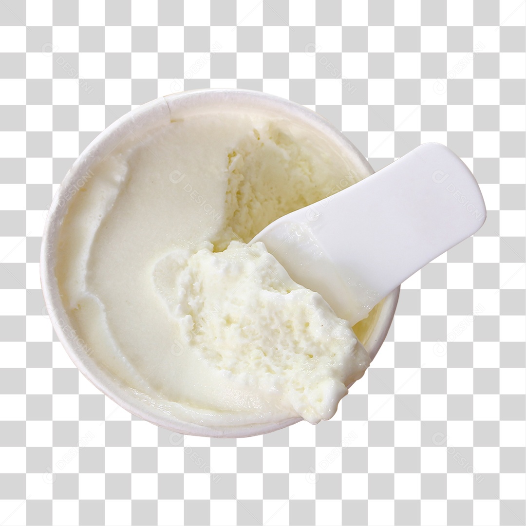 Copo de Sorvete com Colher de Plástico PNG Transparente