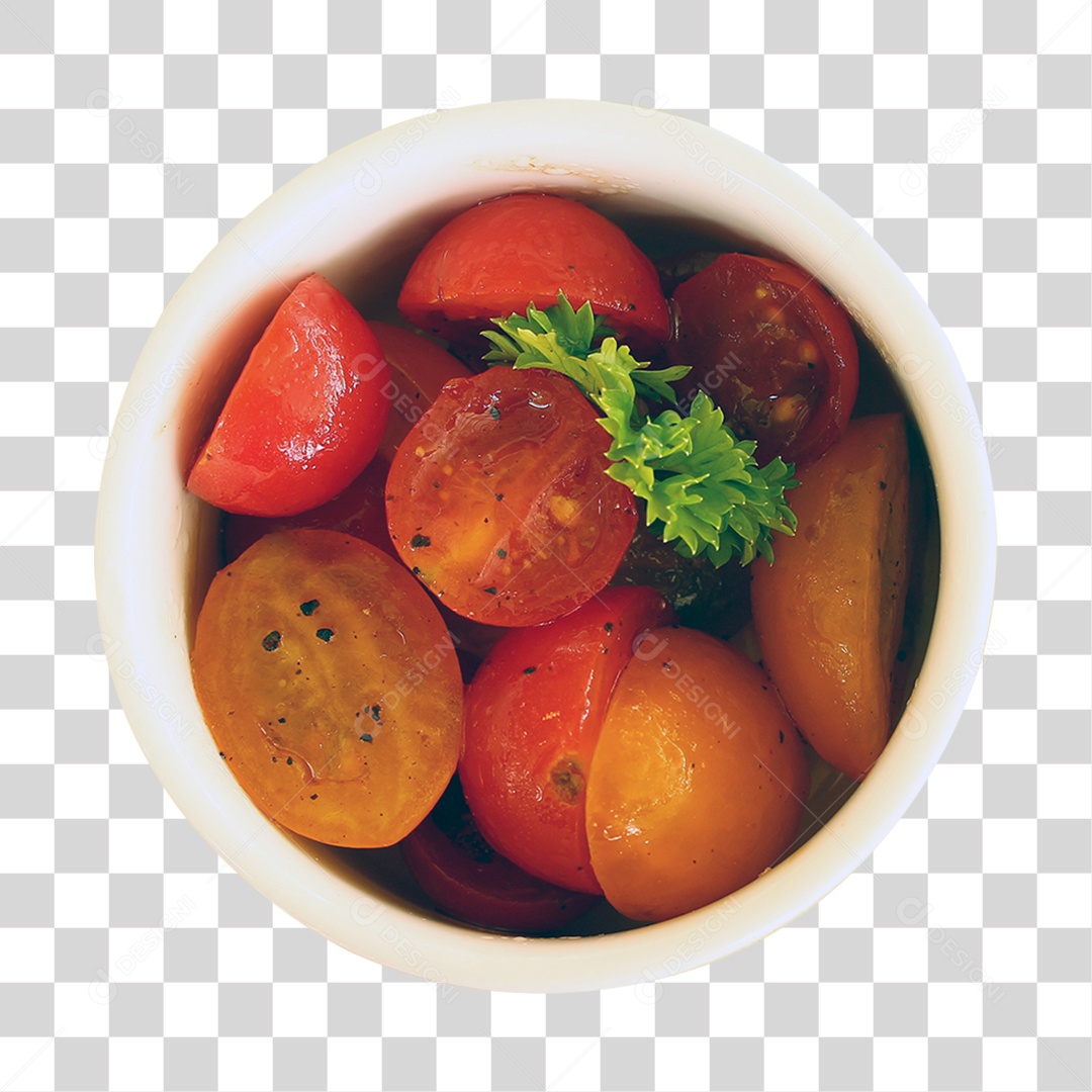 Salada de Tomates Pequenos PNG Transparente