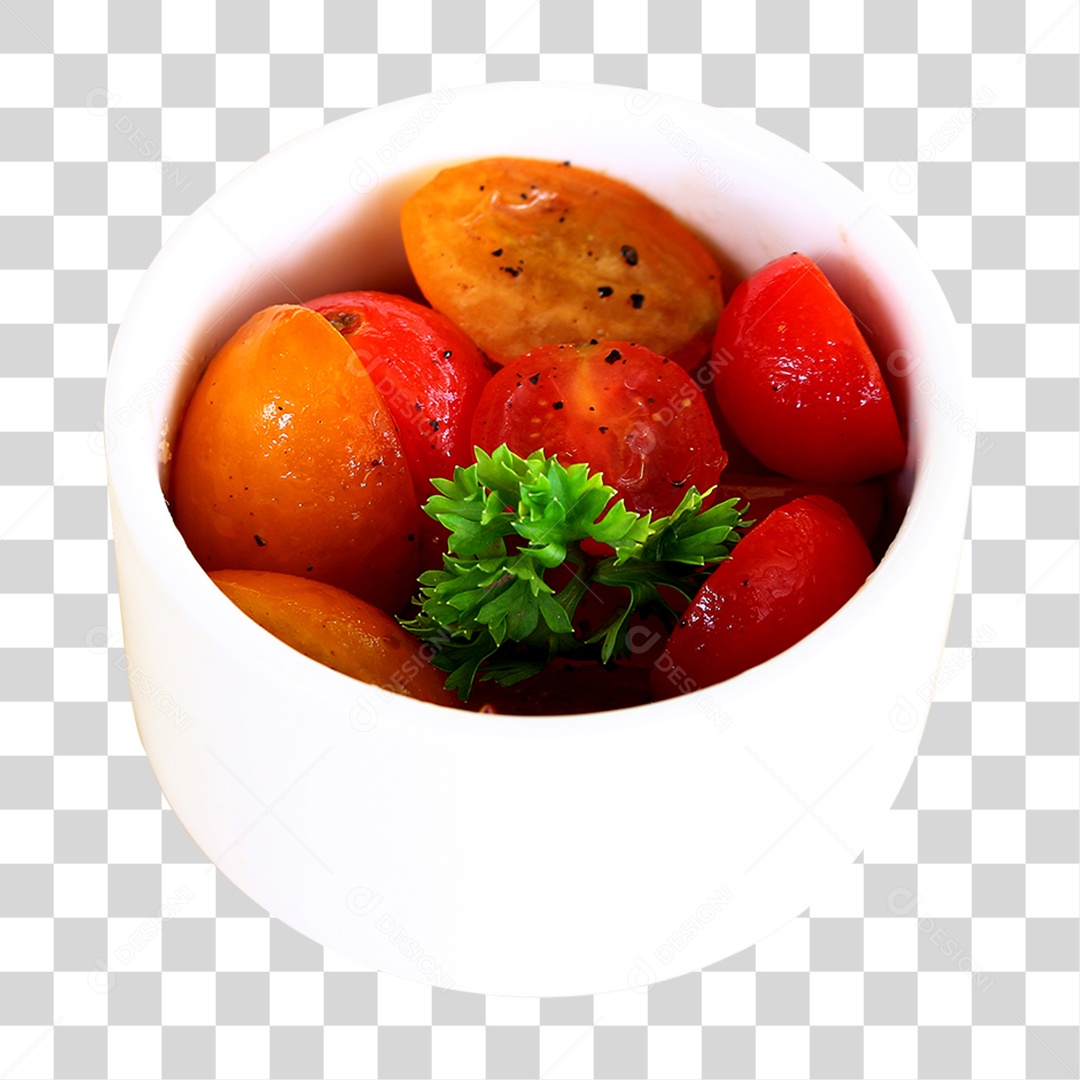 Salada de Tomates Pequenos PNG Transparente