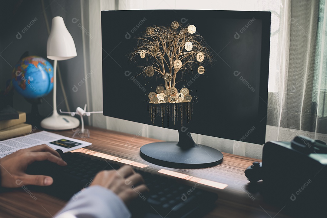 Negociação comercial de moedas criptográficas Bitcoin Trocas Investir Metaverso ações