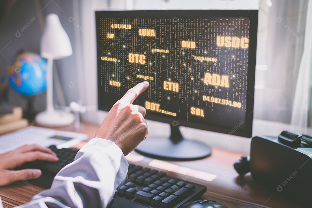 Negociação comercial de moedas criptográficas Bitcoin Trocas Investir Metaverso ações