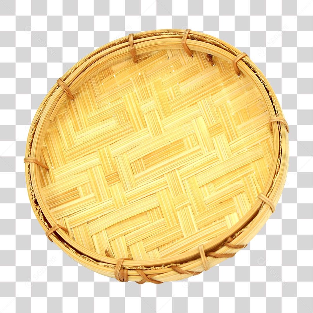 Cesta de Bambu Palha PNG Transparente