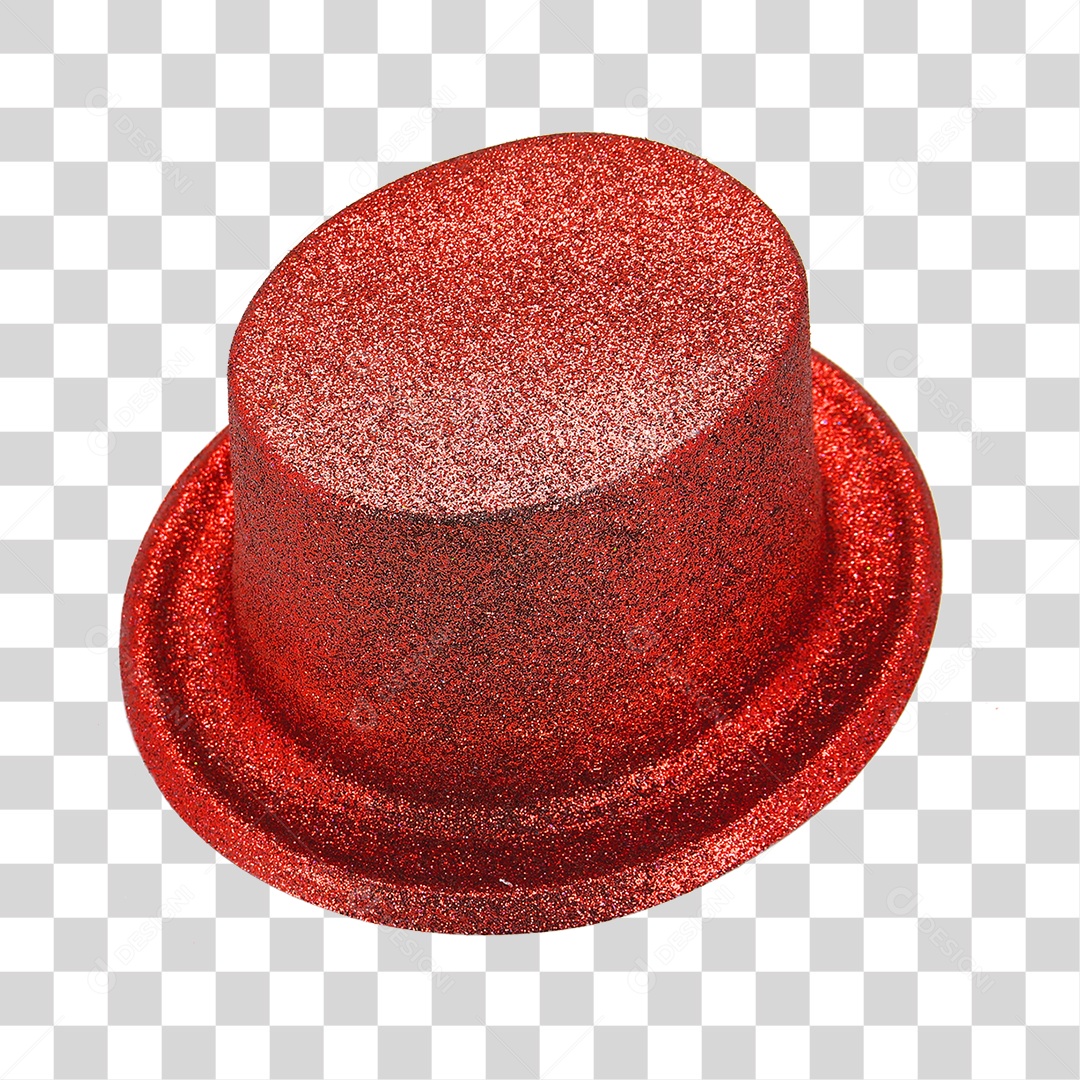 Chapéu Cartola com Glitter PNG Transparente