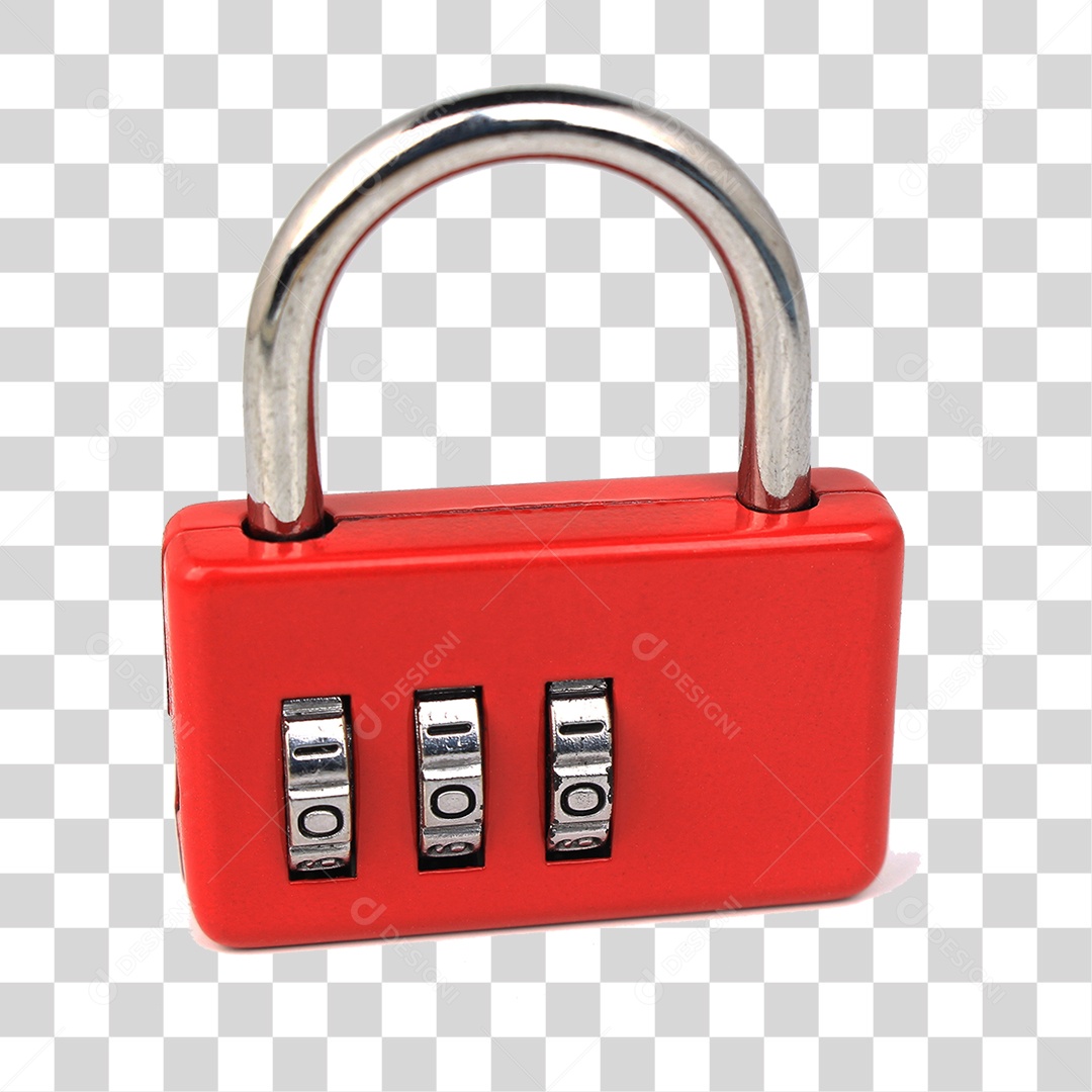 Cadeado Vermelho com Senha PNG Transparente
