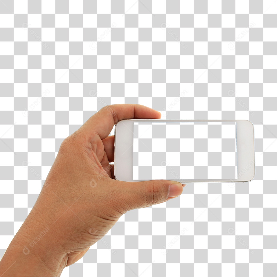 Mão com Celular PNG Transparente