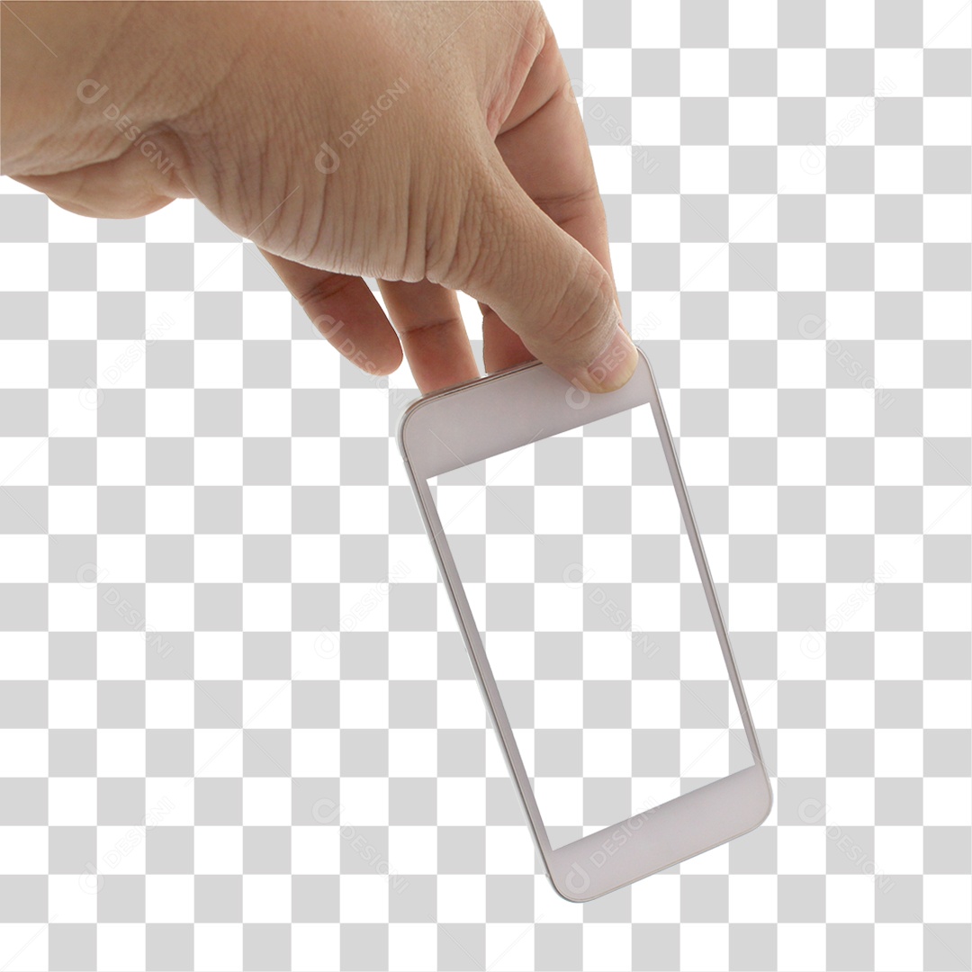 Mão com Celular PNG Transparente