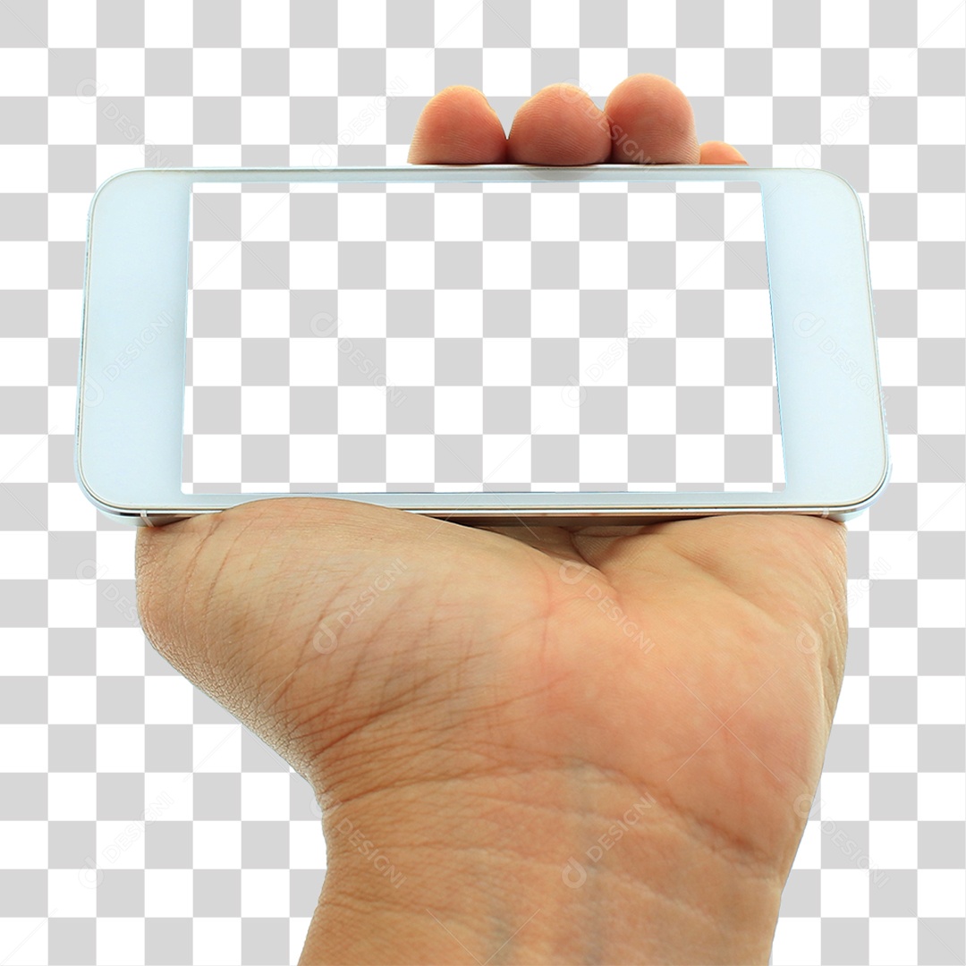 Mão com Celular PNG Transparente