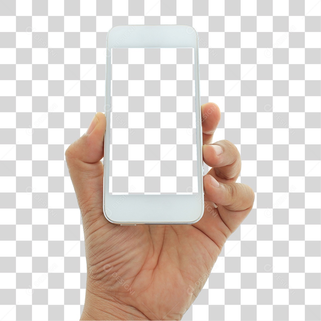 Mão com Celular PNG Transparente
