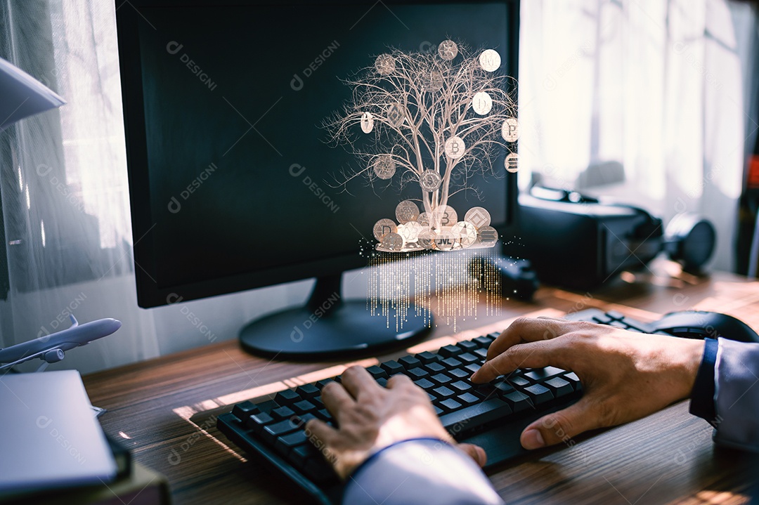 Negociação comercial de moedas criptográficas Bitcoin Trocas Investir Metaverso ações