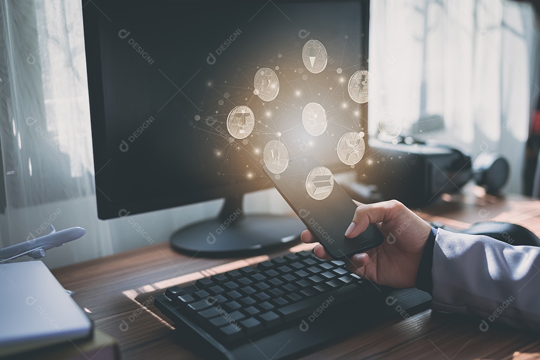 Negociação comercial de moedas criptográficas Bitcoin Trocas Investir Metaverso ações