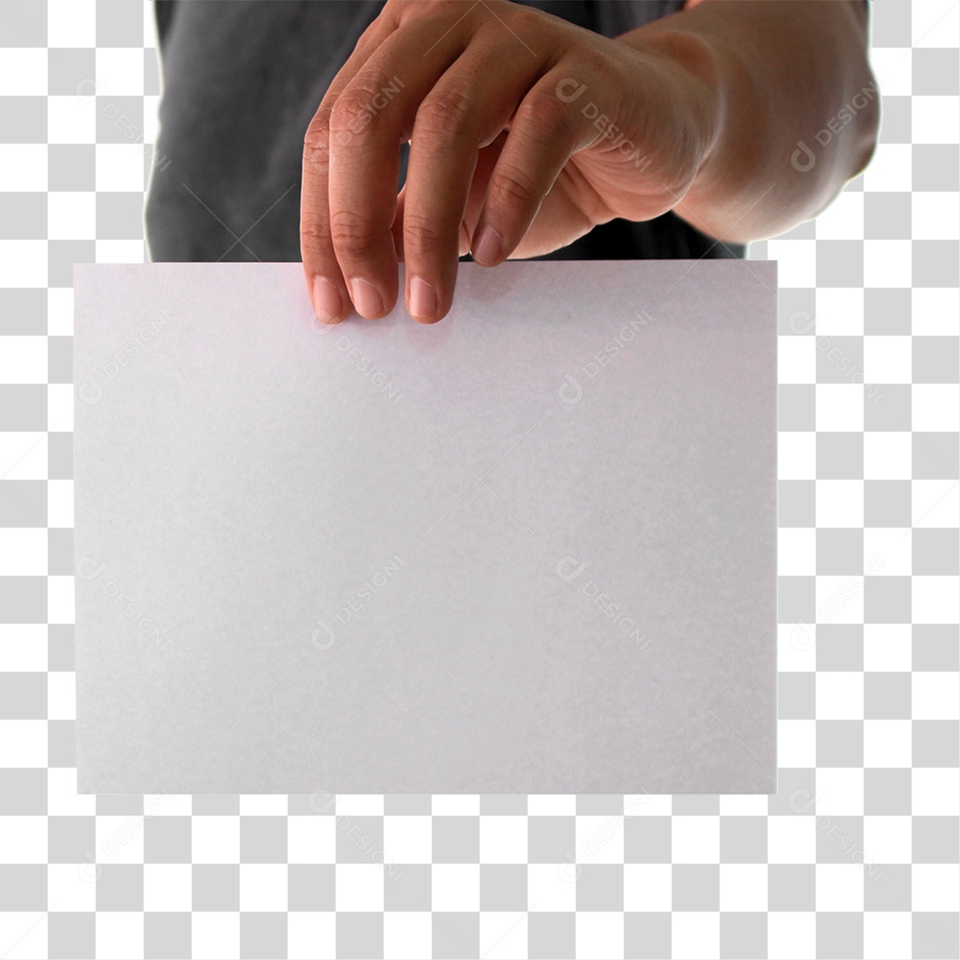 Homem com Papel em Branco PNG Transparente