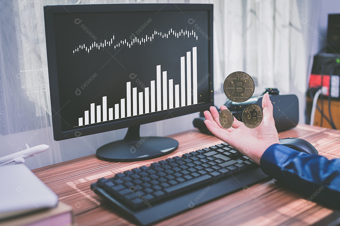 Negociação comercial de moedas criptográficas Bitcoin Trocas Investir Metaverso ações