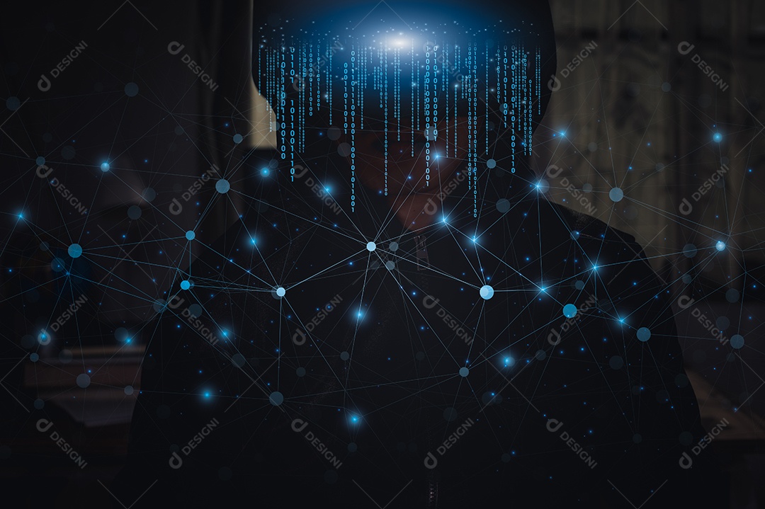 Binário para hackathon e outros eventos digitais. Números zero caídos com efeito