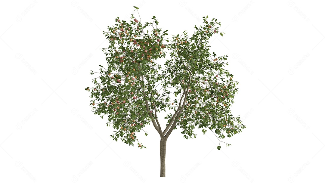 White 3D trees background scene
