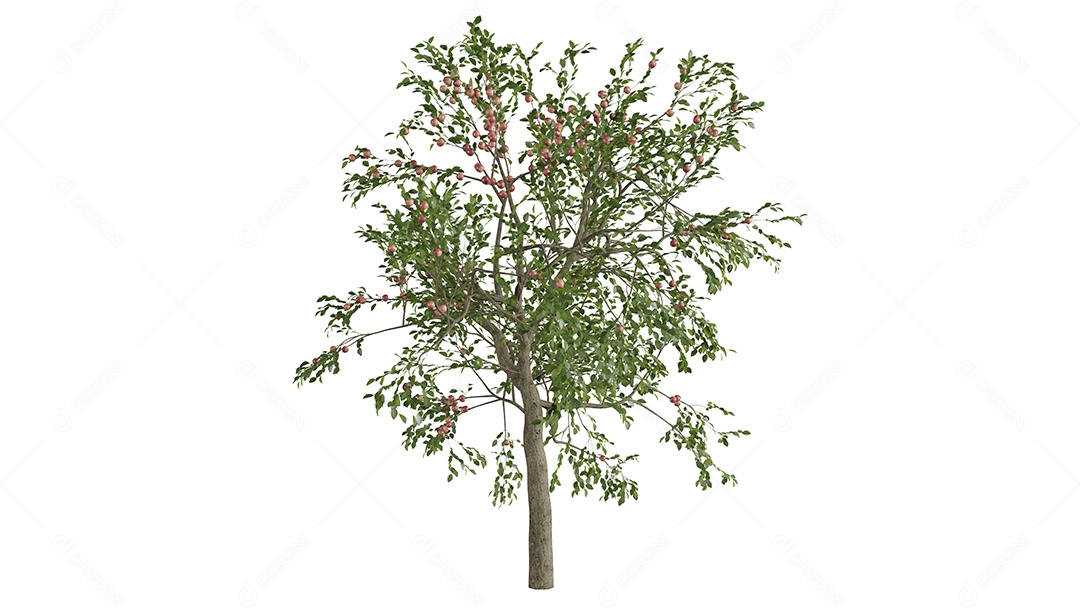 White 3D trees background scene