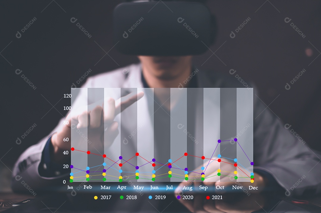 Empresário gráfico exibição investimento renda de ações crescimento financeiro