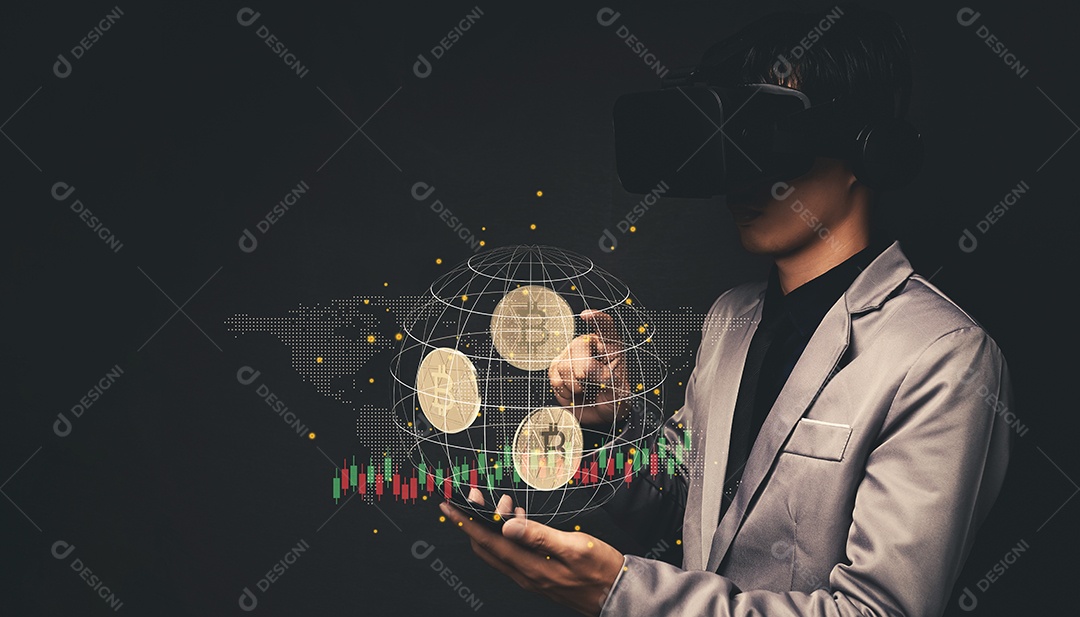 Negociação comercial de moedas criptográficas Bitcoin Trocas Investir Metaverso ações