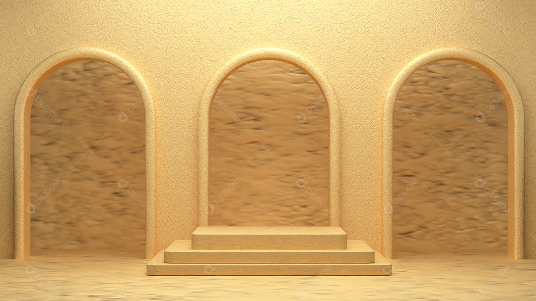 Fundo vazio e exibição de coração de suporte 3d ou prateleira com estúdio para exibição